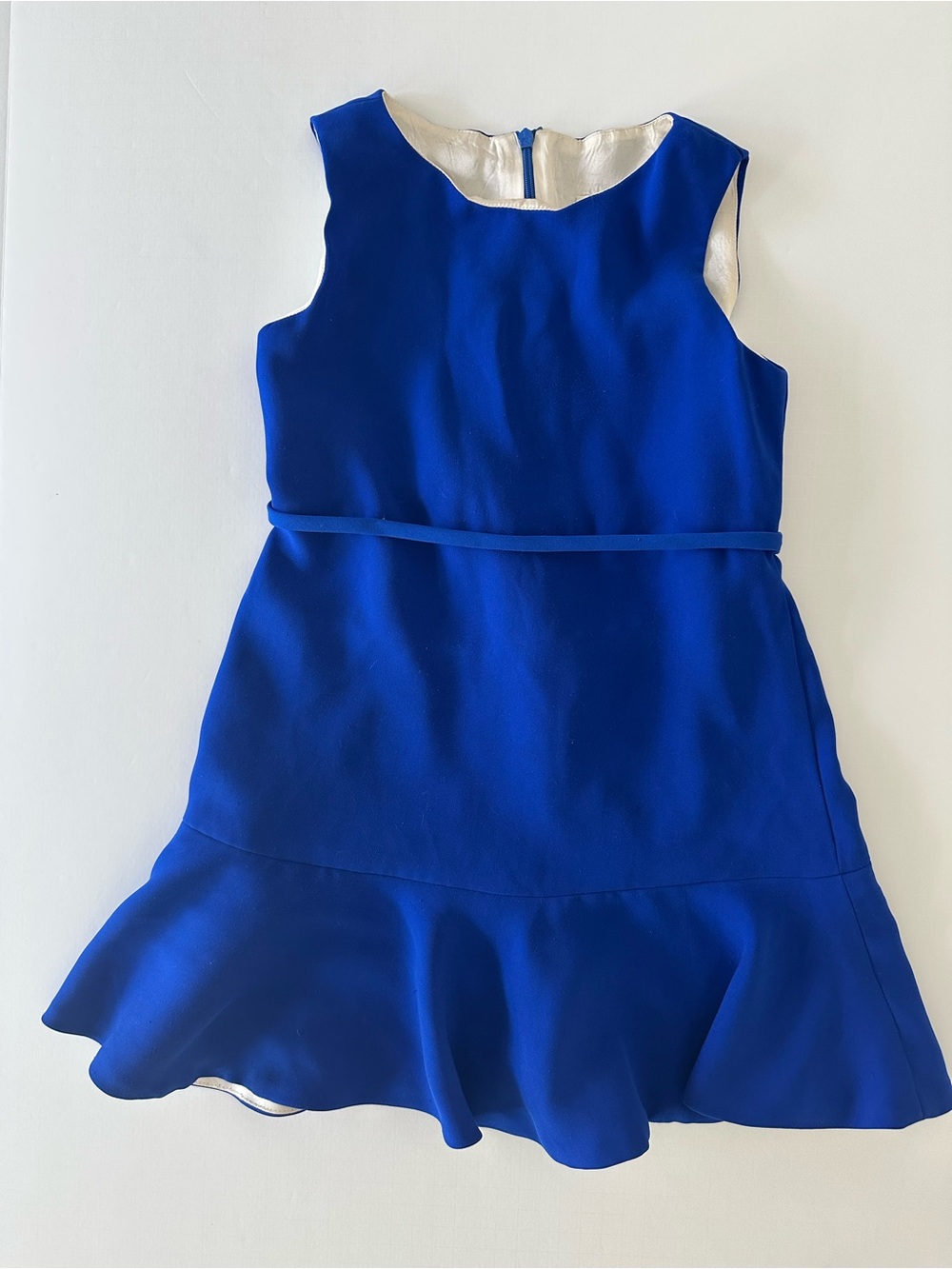 Helena Girls Sleeveless Royal Blue Dress Lined With Waist Tie Size 5